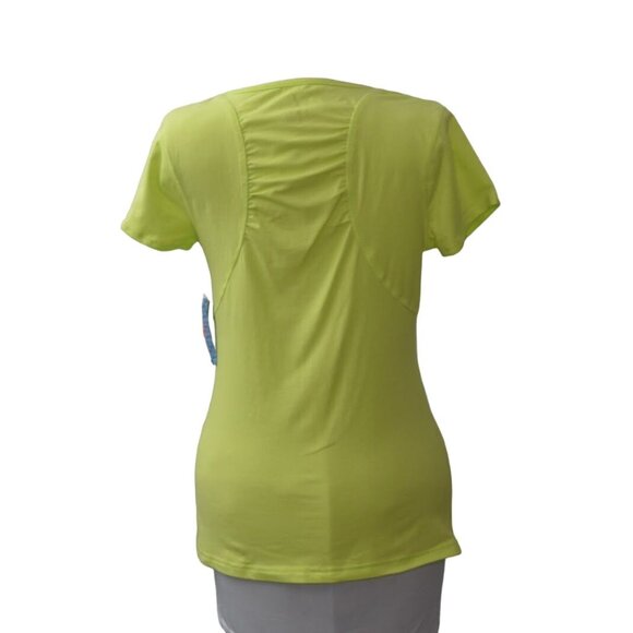 Old Navy Active Top Womens M Moisture Wicking Stretch Yellow Green New - Picture 3 of 7